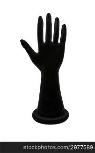 Black hand isolated on the white background