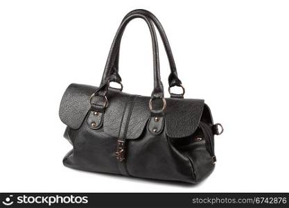 Black handbag isolated on the white background