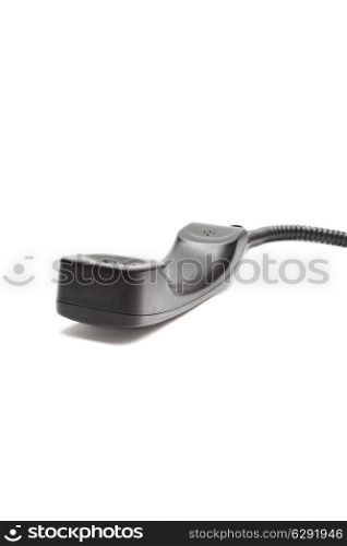 Black handset cord isolated on a white background