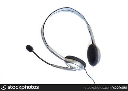 Black headphone on a white background