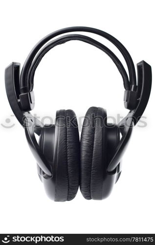 black headphones isolated