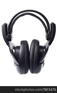 black headphones isolated
