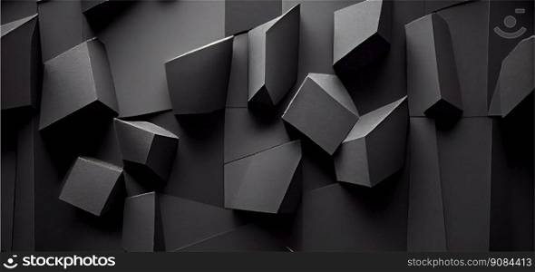 Black Hexagonal abstract metal background. Ai generative illustration. . Black Hexagonal abstract metal background. Ai generative. 