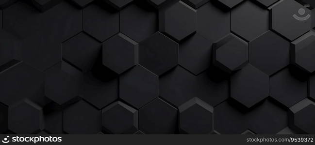 Black Hexagonal Background in Wide Screen Resolution