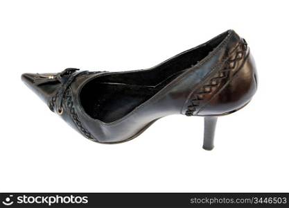 Black high heel isolated on white background