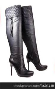 Black high heel women boots