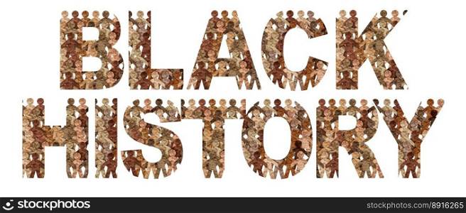 Black history awareness month symbol as a cultural celebration observance of diversity and African cultures and cultural heritage or civil rights issues as a multi cultural celebration.