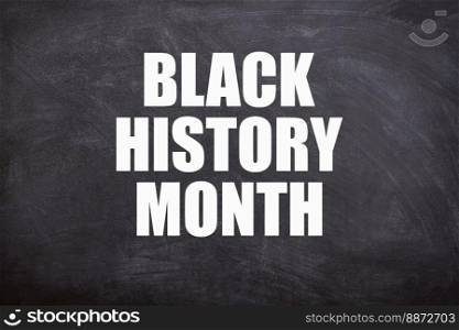Black history month text in black background. Black history month.