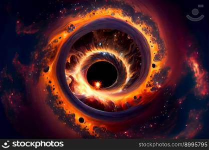 Black Hole In Space.  Generative AI
