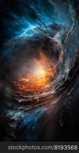 Black hole in space. Generative AI. High quality illustration. Black hole in space. Generative AI