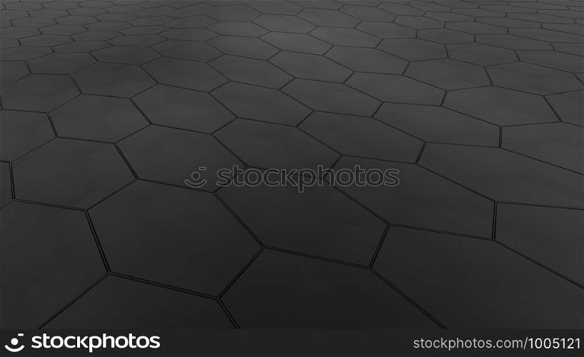 black honeycomb tridimensional background, 3d illustration
