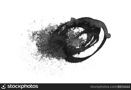 Black ink blot. Isolated on white.