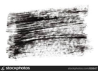 Black ink hatched texture isolated on the white background