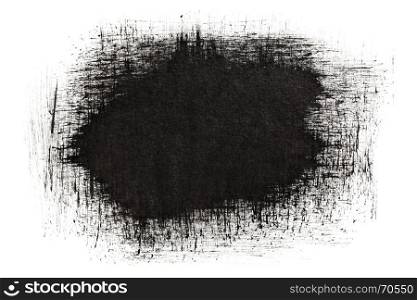 Black ink strokes isolated on the white background