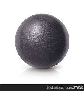 Black iron ball 3D illustration on white background