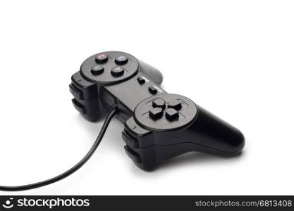 black joystick for gamer isolated on white background