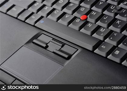 black keyboard of computer close up