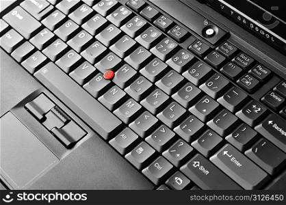 black keyboard of computer close up