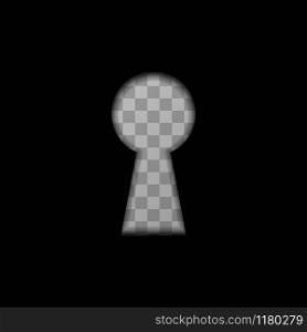 Black keyhole shape on transparent background. Keyhole shape on transparent background