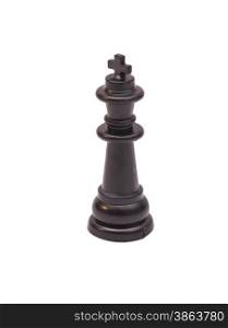Black king, chess figure isolated on white background