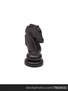 black knight chess piece isolated on a white background