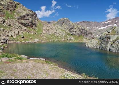 Black Lake in Stelvio National Park, Trentino, Italy