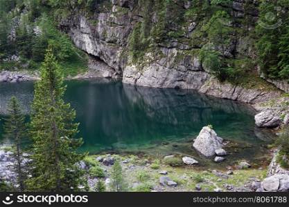 Black lake in Triglav national park in Slovenia