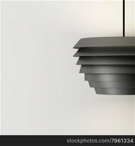 Black Lamp of decorated design and wall background
