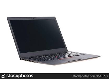 Black laptop isolate on over white background