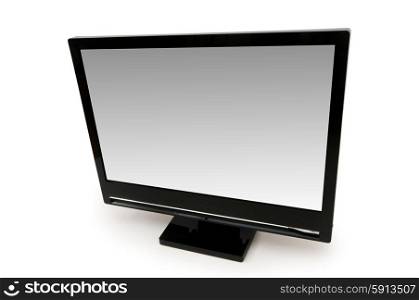 Black LCD monitor isolated on the white