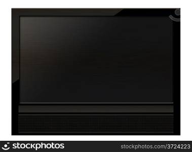 Black LCD tv screen hanging on a wall . (with clipping work path). LCD tv screen