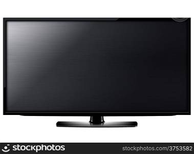Black LCD tv screen hanging on a wall . (with clipping work path). LCD tv screen