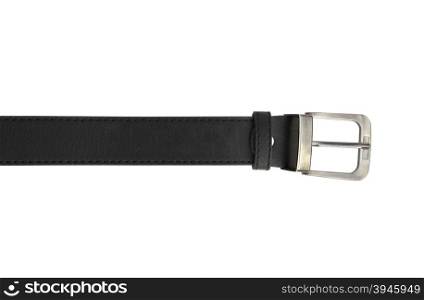 black leather belt isolated on white background (with clipping path)