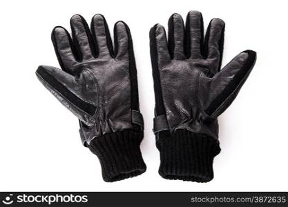 Black leather gloves. Men&rsquo;s black leather gloves