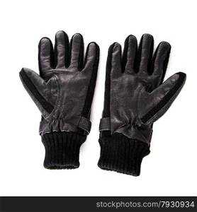 Black leather gloves. Men&rsquo;s black leather gloves