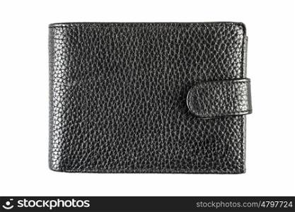 Black leather wallet isolated on white background