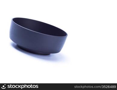 black lens hood isolated on white