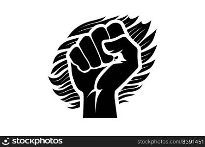 Black lives matter. A fist symbol of the fight for the African race people rights. Generative AI