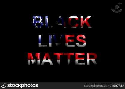 Black lives matter on American flag