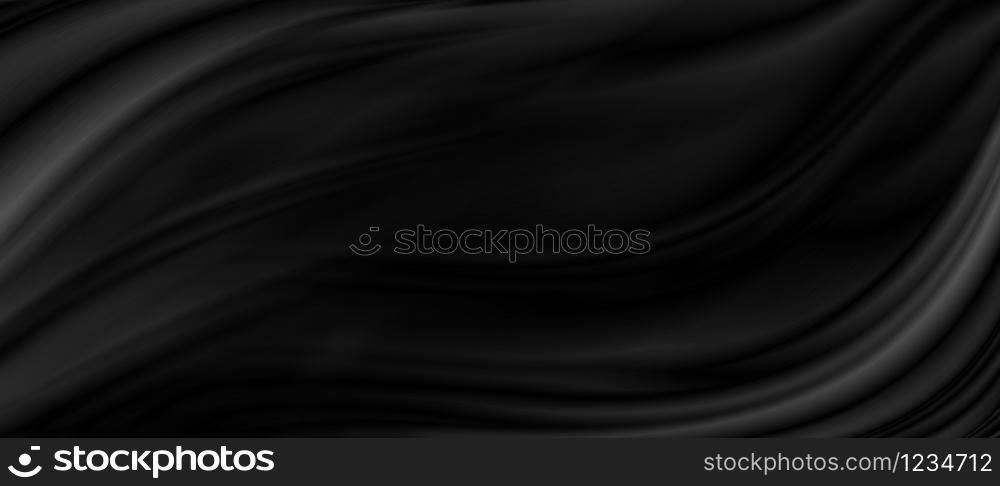 Black luxury fabric background with copy space