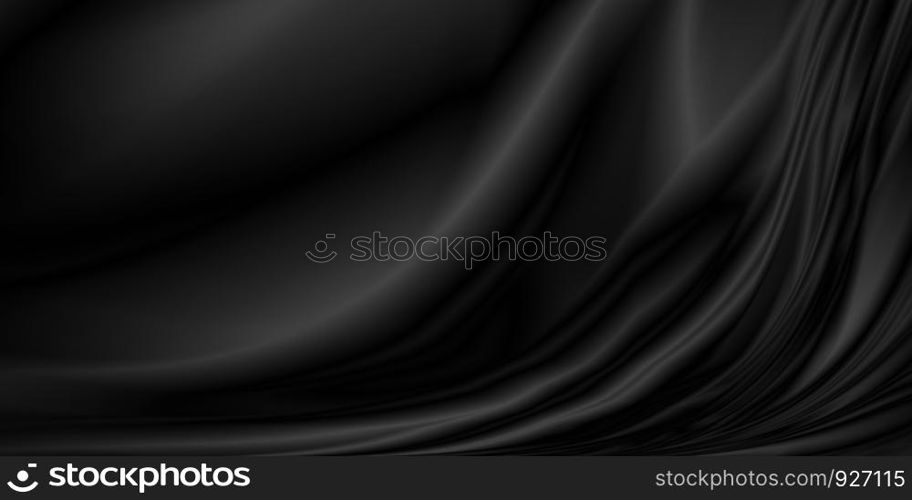 Black luxury fabric background with copy space