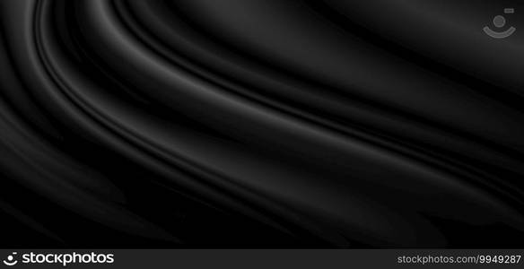 Black luxury fabric background with copy space