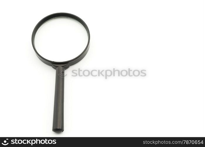 black magnifier on a white background