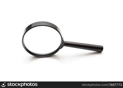black magnifier on a white background