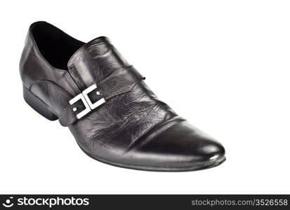 black male shoe with buckle isolated on white