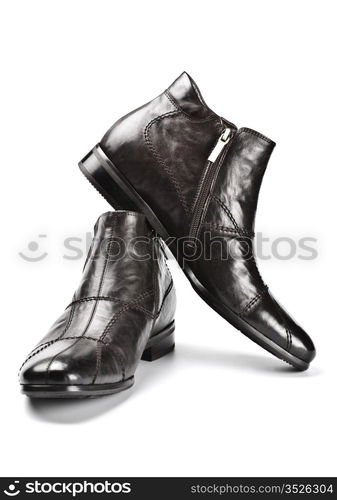 black male shoes isolated on white