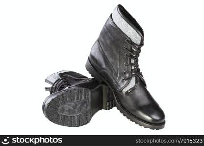 black man&rsquo;s boot isolated on white background