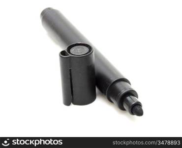 black marker with cap isolated on white background
