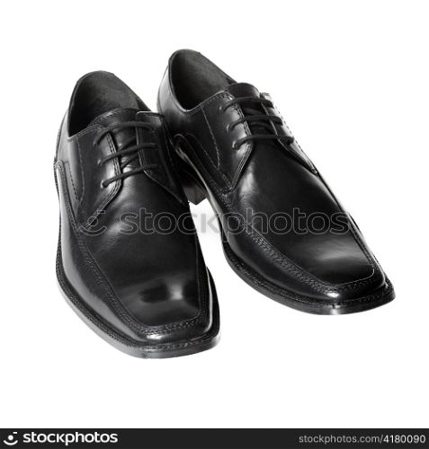 Black men&rsquo;s dress shoes, isolated