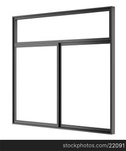 black metallic window isolated on white background